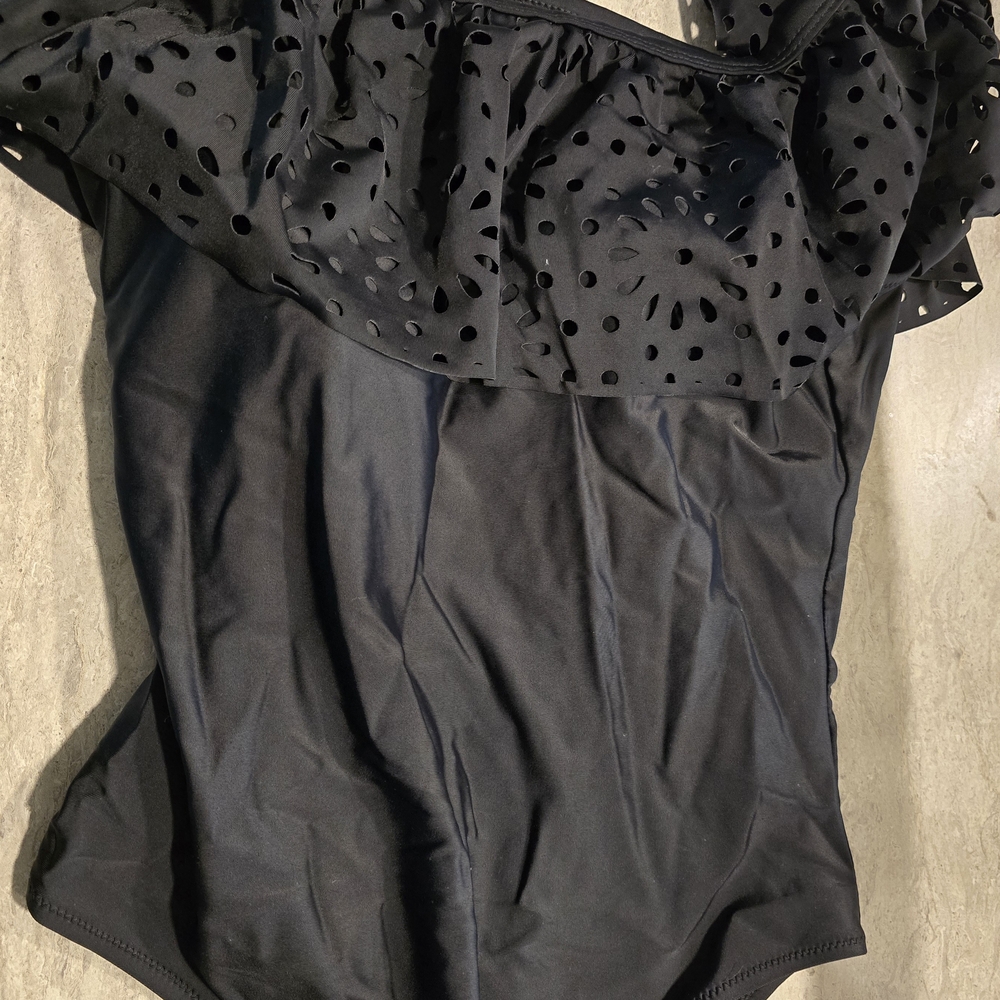 Size Large Black Off The Shoulder Bathing Suit NWOT